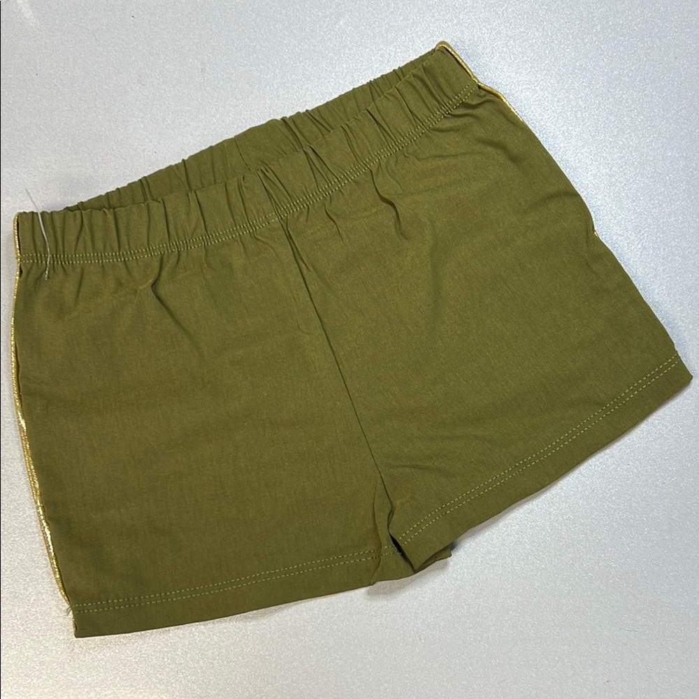 Olive/Gold Sporty Dance Shorts M NWOT Leo’s